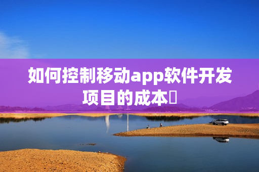 如何控制移动app软件开发项目的成本‌