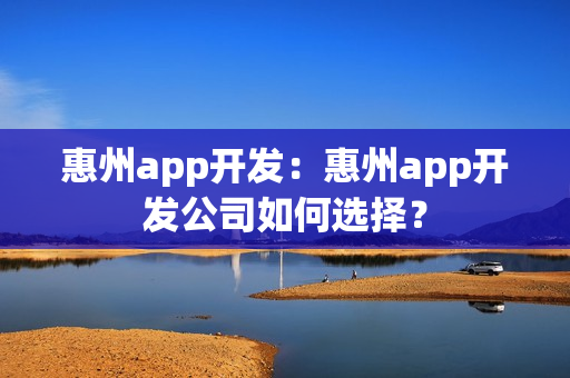 惠州app开发：惠州app开发公司如何选择？