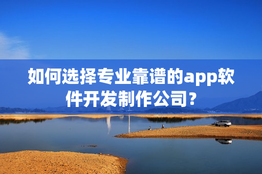 如何选择专业靠谱的app软件开发制作公司？