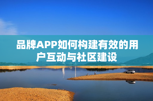 品牌APP如何构建有效的用户互动与社区建设