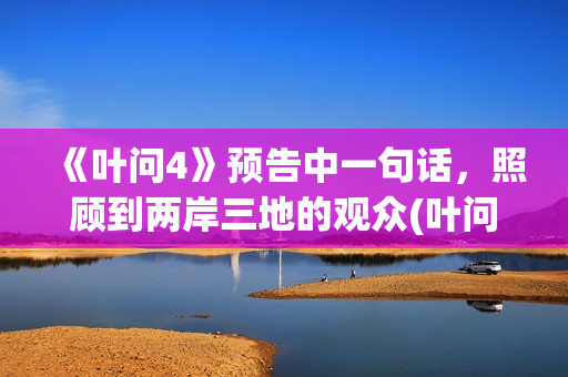 《叶问4》预告中一句话，照顾到两岸三地的观众(叶问4电影预告片)