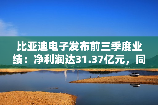比亚迪电子发布前三季度业绩：净利润达31.37亿元，同比增长2.4%