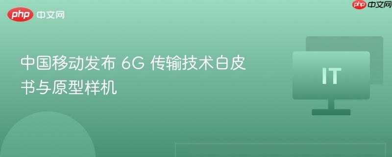 中国移动发布 6G 传输技术白皮书与原型样机