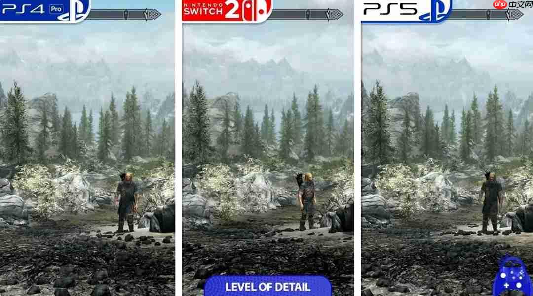 《上古卷轴5》PS与NS2平台对比 NS2版本画质提升性能灾难