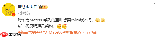 华为Mate 80系列或提供eSIM版本 并搭载最强通讯架构