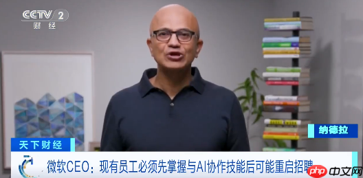 微软 CEO 纳德拉：公司或在一年内重启招聘，前提是现有员工掌握与 AI 协作技能