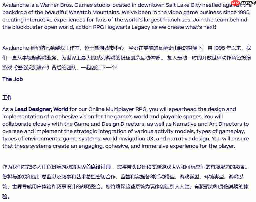 招聘信息暗示《霍格沃茨之遗2》或将转型为MMORPG