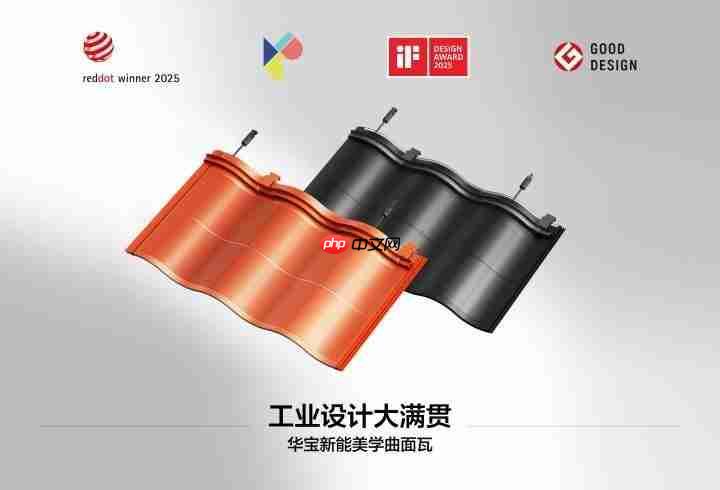 刷新纪录，华宝新能美学曲面光伏瓦集齐全球设计四大奖，解锁“大满贯”！