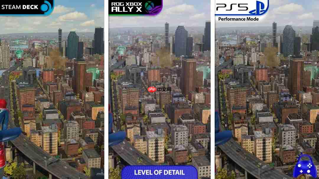 《漫威蜘蛛侠2》画面对比：Xbox Ally X超越Steam Deck