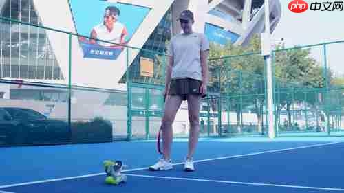 Loona宠物机器人“萌翻”2025中网球场