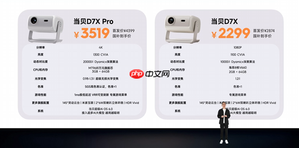 首发2874元起！当贝D7X/Pro投影发布：海思芯片+米家互联