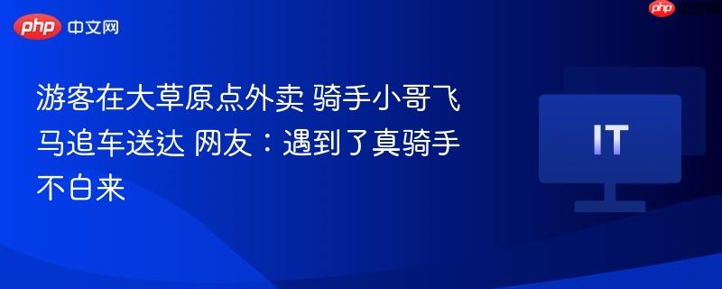 游客在大草原点外卖 骑手小哥飞马追车送达 网友：遇到了真骑手 不白来