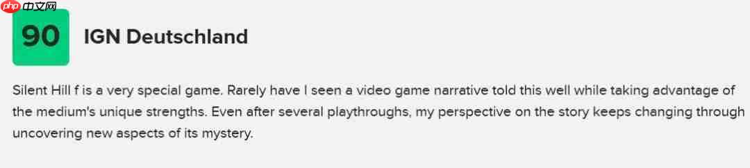 M站评分86！ 《寂静岭f》媒体评分解禁