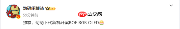 传华为Mate 80配备京东方RGB OLED屏 预计11月发布