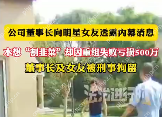 为爱泄密？董事长与明星女友内幕交易亏损百万，双双被拘 - php中文网