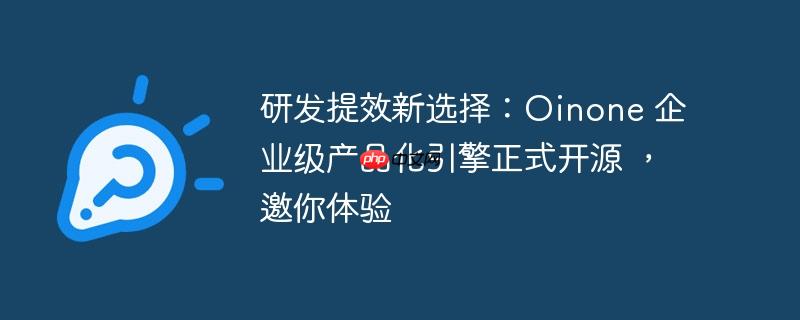 研发提效新选择：Oinone 企业级产品化引擎正式开源 ，邀你体验