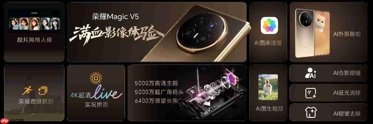 满血旗舰折叠屏荣耀Magic V5发布，售价8999元起