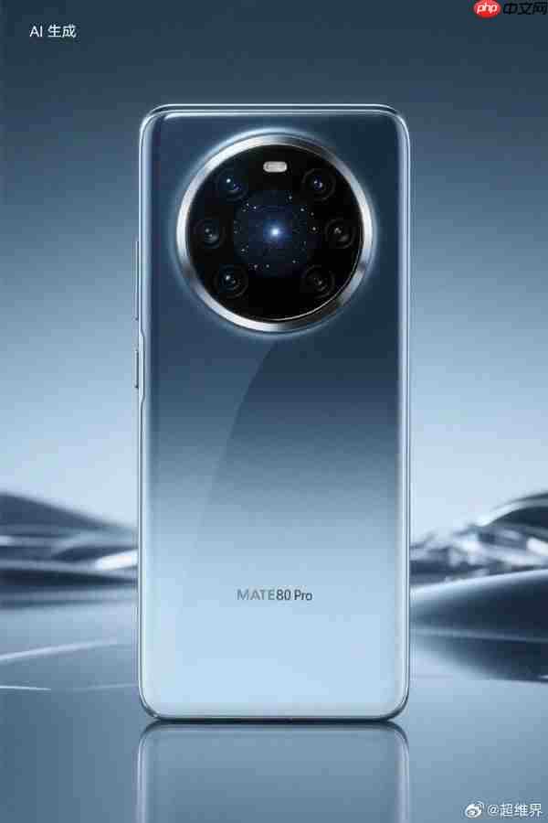 华为Mate 80 Pro AI渲染图曝光：渐变机身+后置六摄？