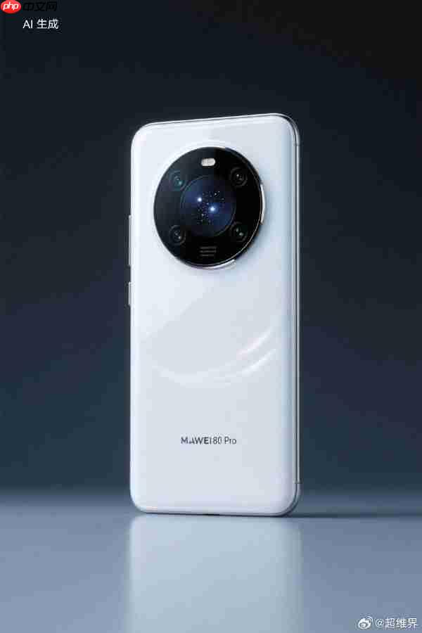 华为Mate 80 Pro AI渲染图曝光：渐变机身+后置六摄？