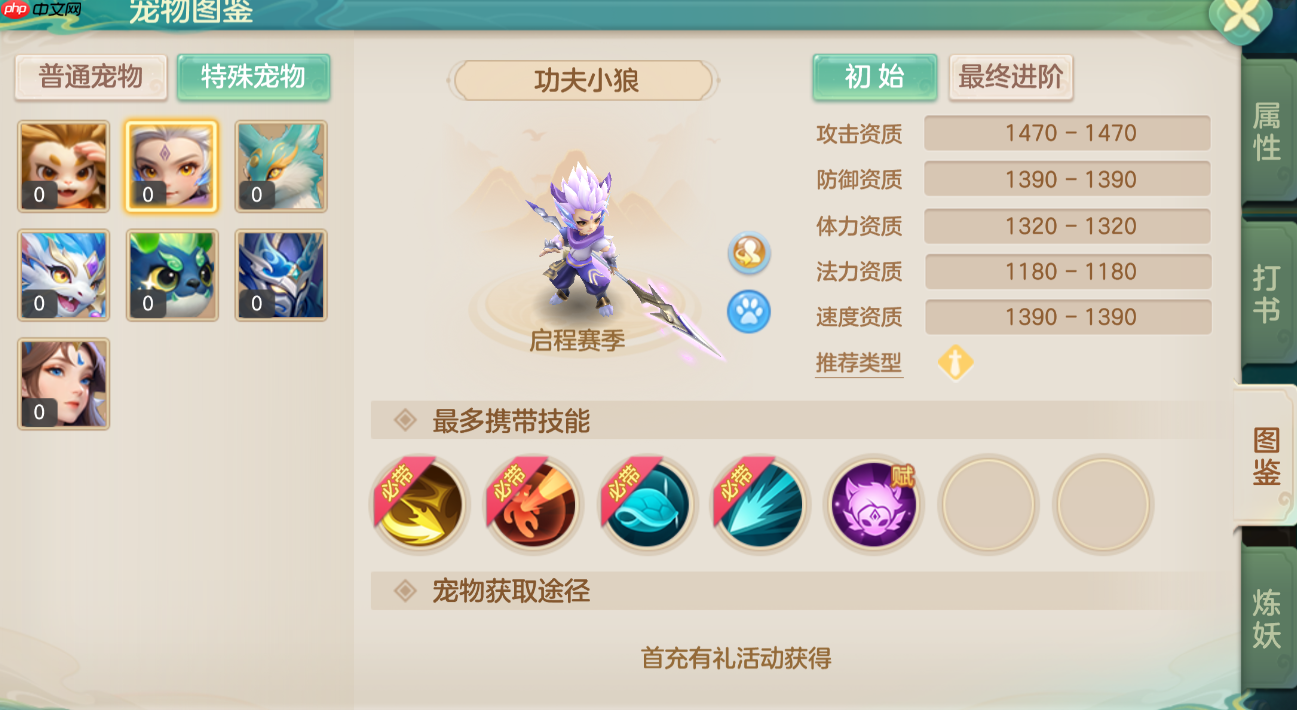 梦想世界功夫小狼终极培养指南：首充神宠进阶全解