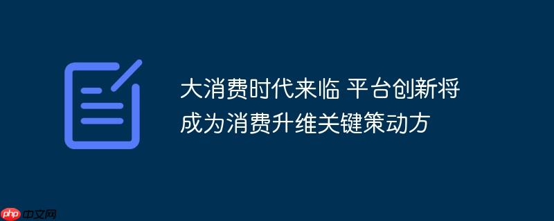 大消费时代来临 平台创新将成为消费升维关键策动方
