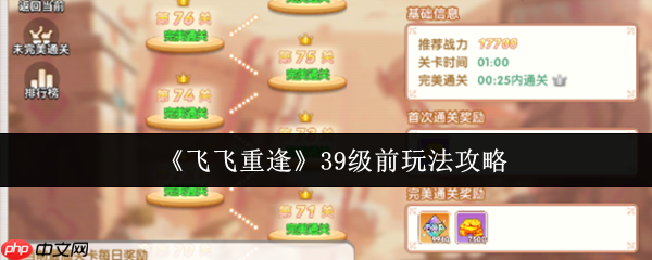 飞飞重逢39级速冲指南：四大核心副本通关秘籍与资源最大化攻略