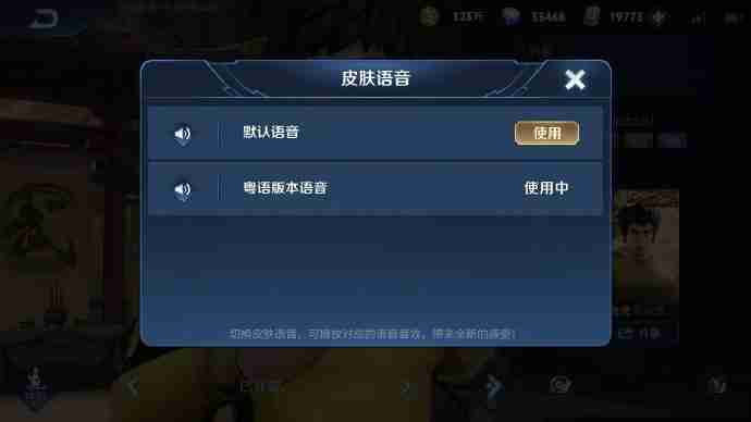 《王者荣耀》裴擒虎李小龙皮肤粤语语音包设置方法介绍