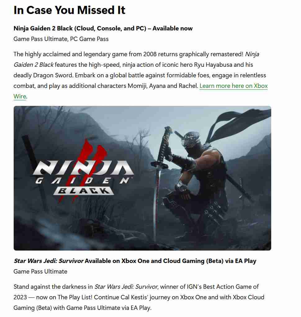 Game Pass 2月上旬更新：多款重磅游戏加入，丰富玩家体验