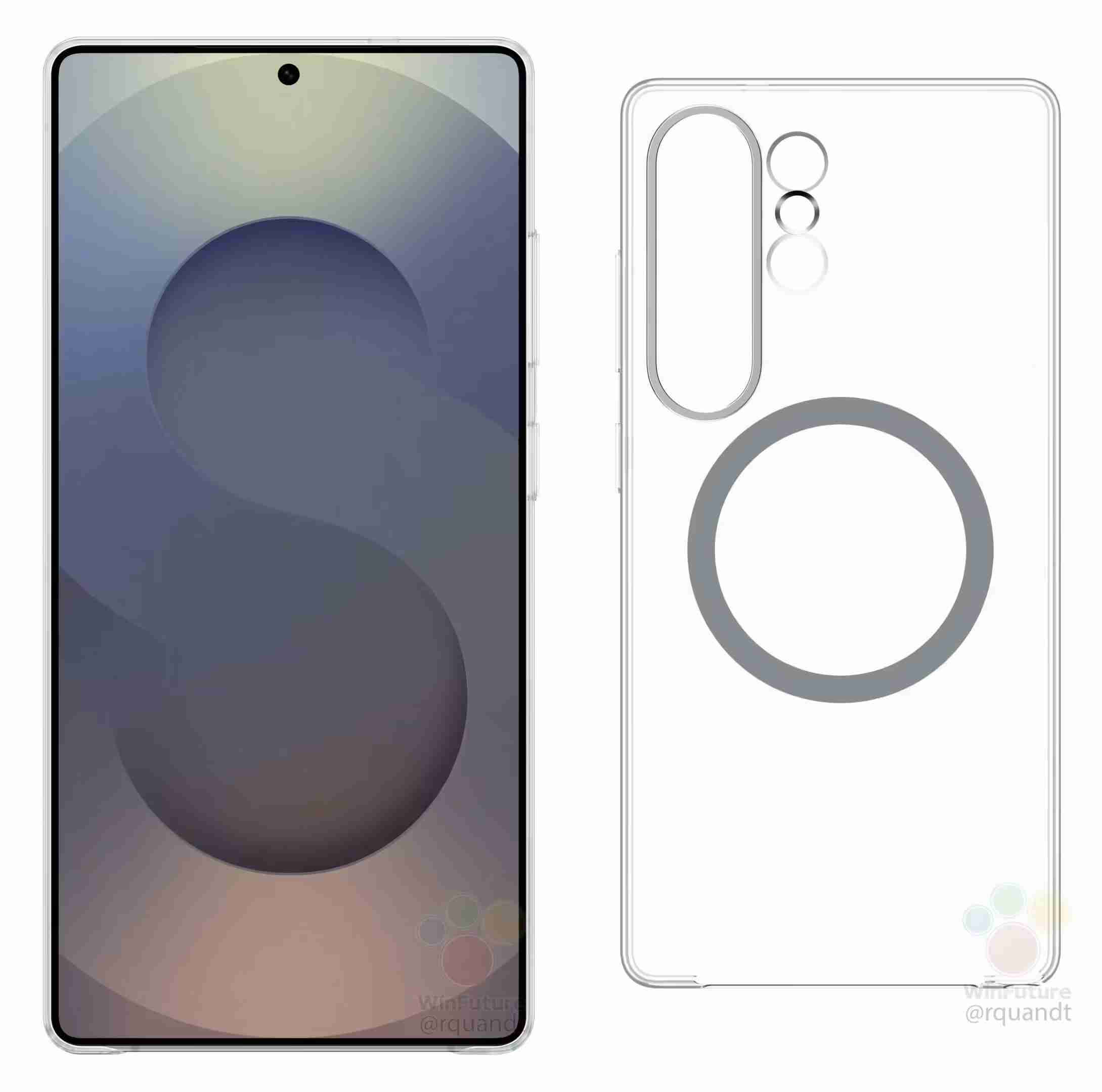 三星Galaxy S25系列渲染图再曝，Qi2磁吸充电手机壳亮相