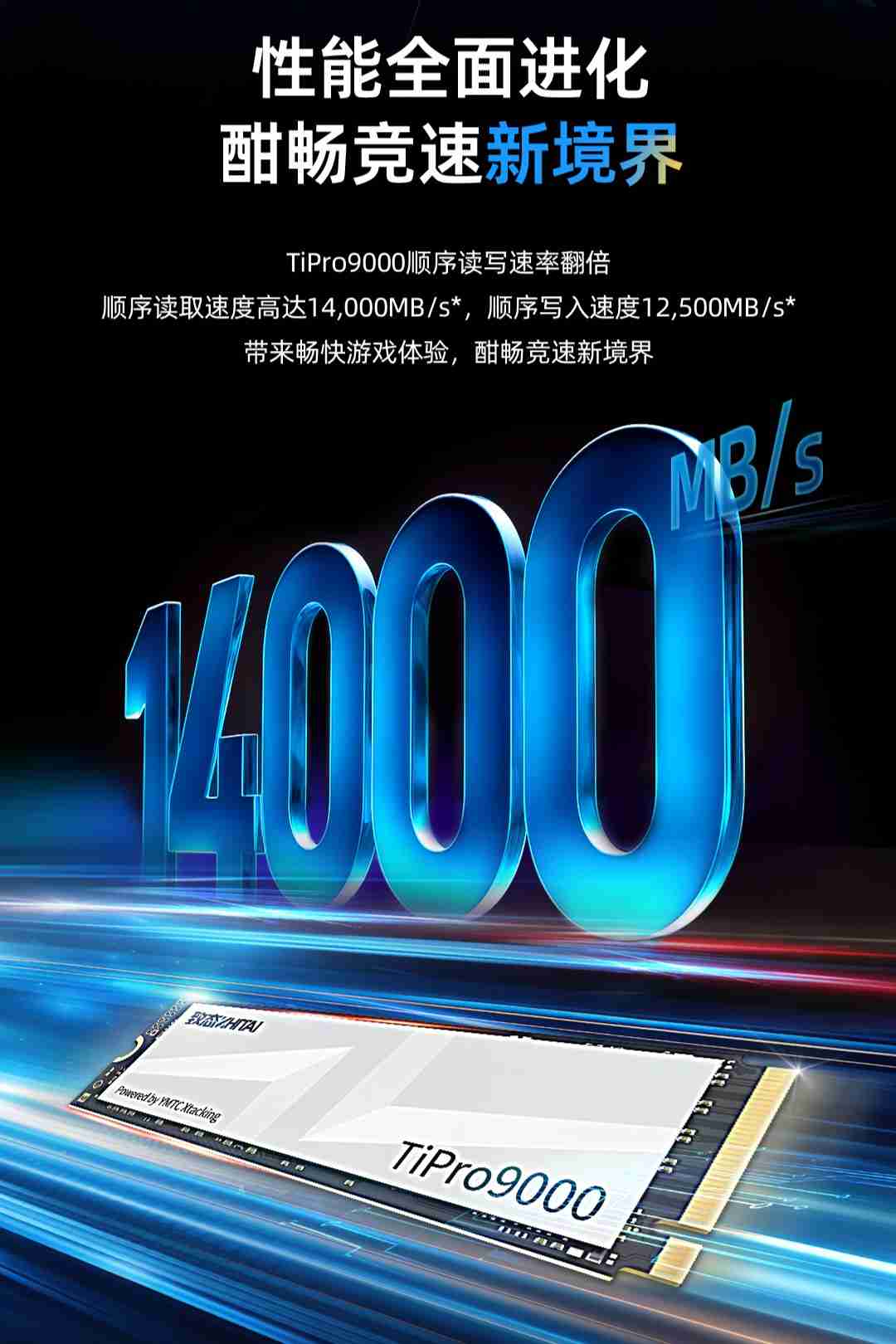 致态发布首款 PCIe 5.0 固态硬盘 TiPro9000，顺序读取达 14 GB/s