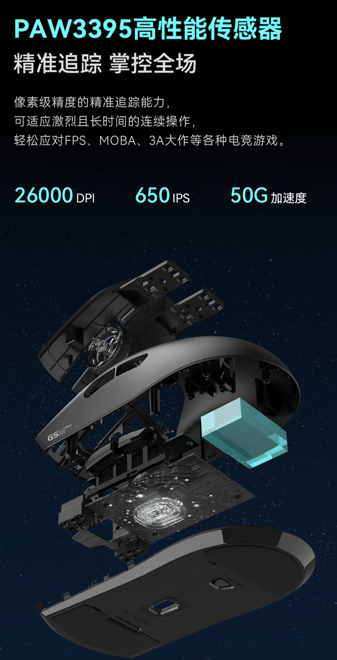 漫步者 HECATE G5M Pro 三模鼠标开售：可插拔微动、PAW3395，219 元