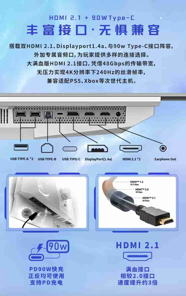 微星“MPG 321URXW”31.5 英寸白色显示器预售：4K 240Hz QD-OLED，7499 元