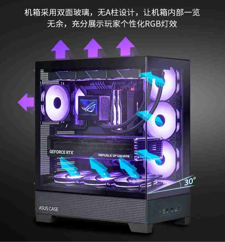 华硕 A31 全景海景房机箱即将开售：斜面主仓底，379/399 元