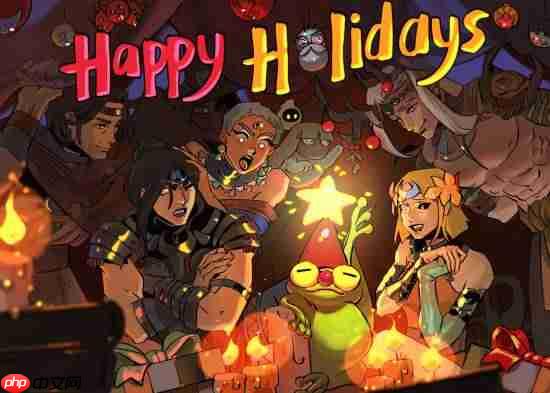 《哈迪斯2》官方圣诞节贺图！众神围庆佳节