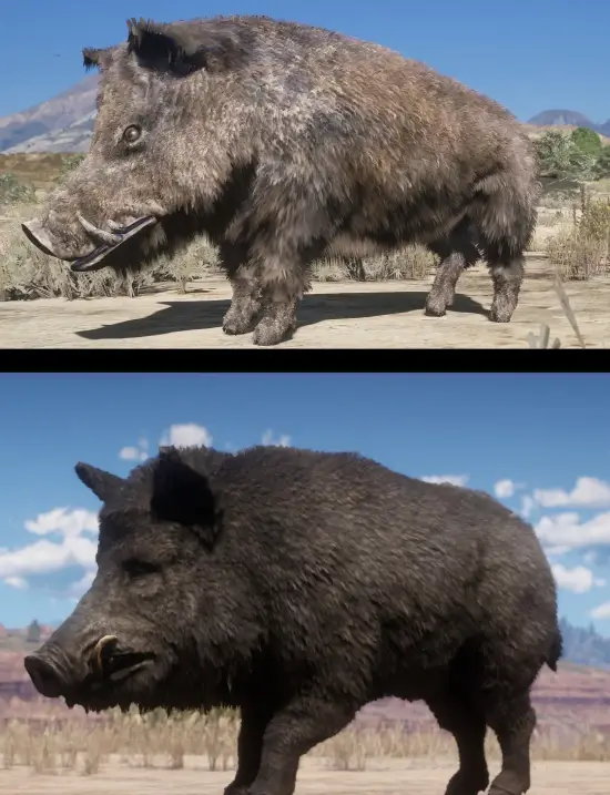 抽象建模看笑了！玩家对比《给他爱5》&《荒野大镖客：救赎2》动物建模