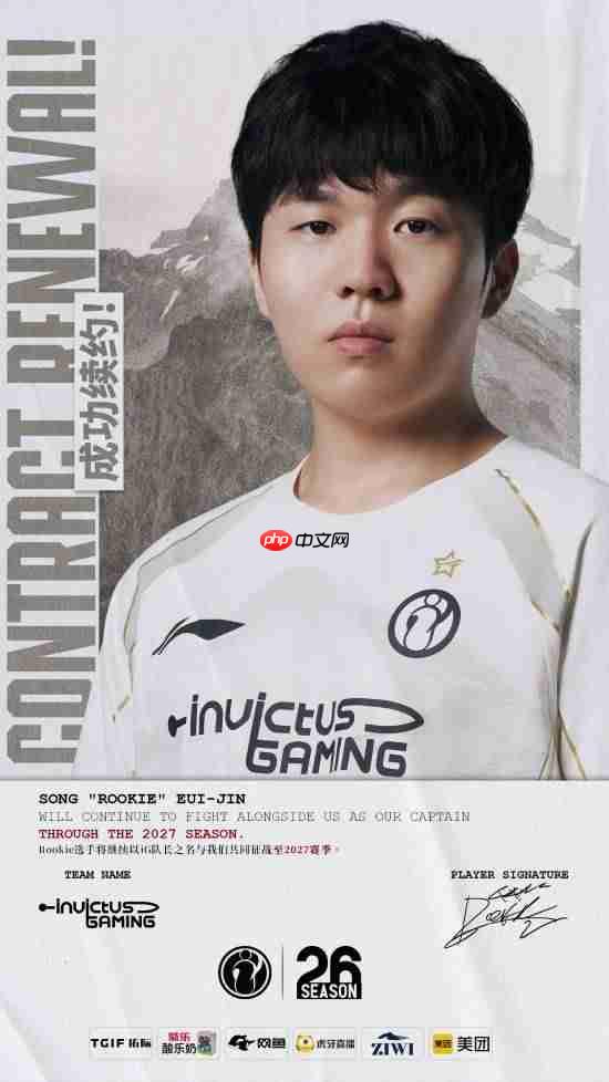 征战至2027年！《LOL》iG官宣中单Rookie完成续约