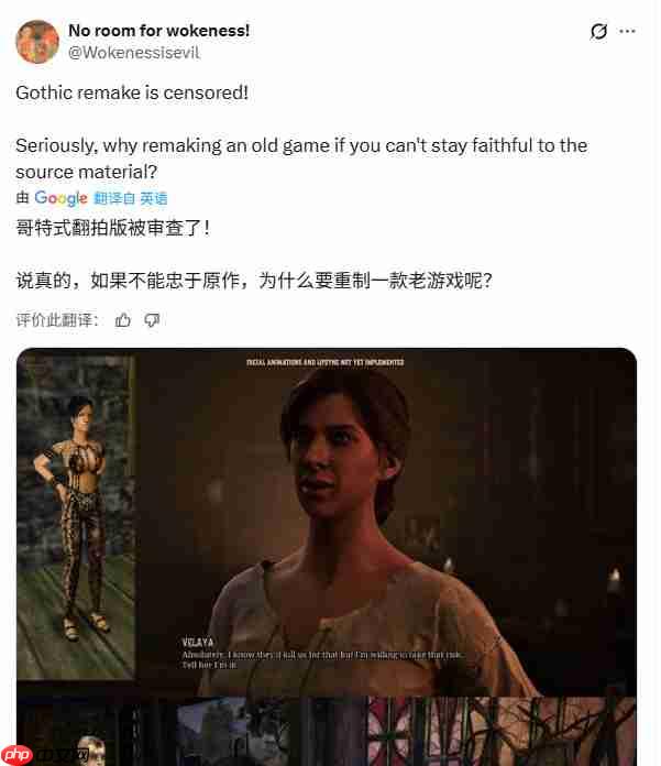 《哥特王朝：重制版》被批不尊重原作 丑化女性NPC