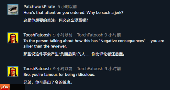 Steam上100%好评游戏收到第一条差评：单纯闲的！