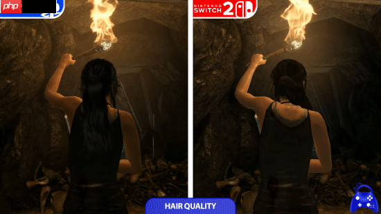 《古墓丽影9》NS2和PS4画面对比：分辨率高但砍画质